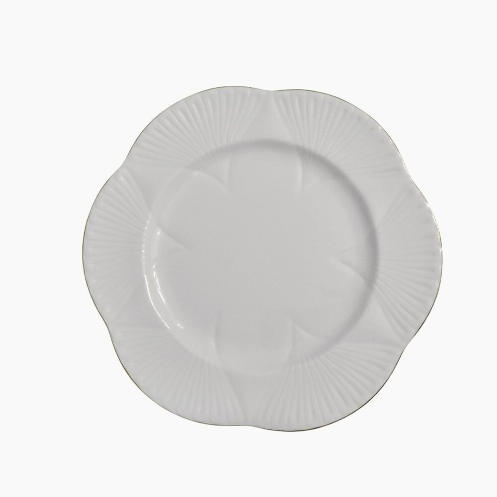Vintage Shelley Regency White Dinner Plates Set of 2 Gold Trim England 1940s - Picture 3 of 8